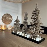 QUVIO Dienblad - Hout - Zwart - 19 x 66 x 3 cm