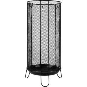 Metalen design paraplubak - rechthoekig - met waterbakje - zwart