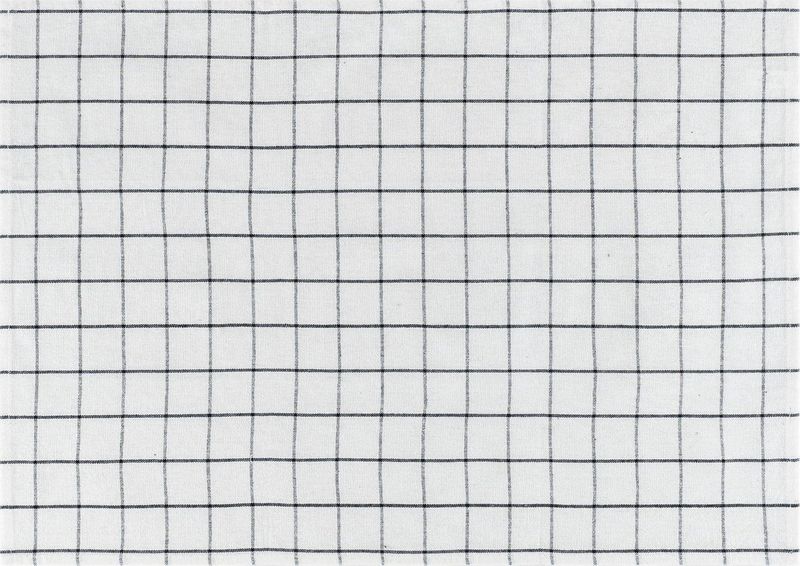 Krumble - Theedoek - Wit/Zwart - Katoen - Groot Ruitpatroon - 40 x 60 cm
