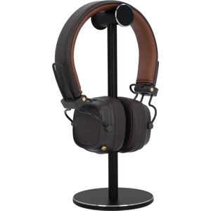 QUVIO Koptelefoonhouder - Headset Stand - Zwart Metaal - 10 x 10 x 23,5 cm