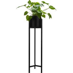QUVIO Plantenstandaard Inclusief Pot - Metaal - 22 X 22 X 90 cm