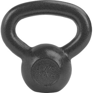 RYZOR Kettlebell van 4 kg - Gietijzeren - crossfit - Bootcamp - massief gietijzer - Kogelhalter - Fitness - gewichten -  4 kg - binnen en buiten - Halters en gewichten - Fitness en Training - Krachttraining - Krachtbenodigdheden - Gietijzer Grijs