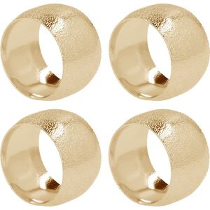 QUVIO Servetringen - Set van 4 - Goud - Tafelaccessoires - Tafeldekken - Tafeldecoratie - Servieshouder - 4 x 4 x 3 cm