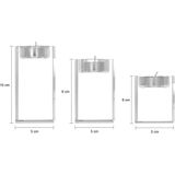 QUVIO - Waxinelichthouder Set - Glas - Set van 3 - Transparant