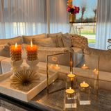 QUVIO - Waxinelichthouder Set - Glas - Set van 3 - Transparant