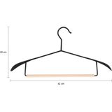 QUVIO Kledinghanger - Set van 5 - Kledinghangers - Hanger - Kledingopberger - Kledinghouders - Zwart en hout
