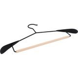 QUVIO Kledinghanger - Set van 5 - Kledinghangers - Hanger - Kledingopberger - Kledinghouders - Zwart en hout