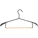 QUVIO Kledinghanger - Set van 5 - Kledinghangers - Hanger - Kledingopberger - Kledinghouders - Zwart en hout