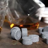 Aretica Whiskey stenen / Whiskey stones / Ijsblokjes / Whiskey / Whiskey set / Whiskey gift set / Geschenkdoos / Gift box / Geschenkset - Rond - 9 stuks