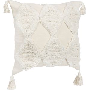 QUVIO Sierkussen Bohemian met franjes - Gevuld - 45 x 45 cm