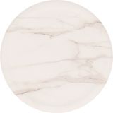 QUVIO - Onderzetters - Witte Onderzetters met Lichtbruine Marmerlook - Set van 6 - Met Houder