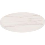 QUVIO - Onderzetters - Witte Onderzetters met Lichtbruine Marmerlook - Set van 6 - Met Houder