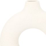 QUVIO Vaas Rond - 19 cm - Keramiek - Gebroken Wit