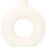QUVIO Vaas Rond - 19 cm - Keramiek - Gebroken Wit