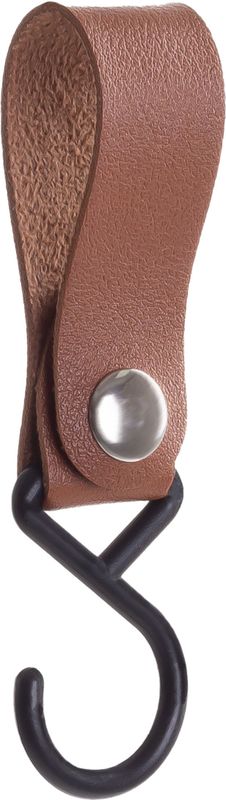 QUVIO - Ophanghaak - Bruin - PU Leer - Zwarte Haak