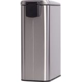 QUVIO Pedaalemmer - Prullenbak - Afvalbak - Papierbak - Rechthoek - Metaal - 8 L - Zilver