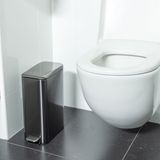 QUVIO Pedaalemmer - Prullenbak - Afvalbak - Papierbak - Rechthoek - Metaal - 8 L - Zilver