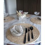 Krumble Placemats – Set van 4 – Placemat rond – Ronde placemats – Rotan placemat – Jute – Rond – ø38 cm – Naturel