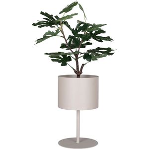QUVIO Bloempot voor binnen – Plantenbak – Bloempotten – Plantenpot – Plantensteun – Plantenstandaard – Bloempot op standaard – Plantenstandaard op voet – Staal – Beige