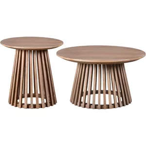 Set van 2 ronde salontafels Maria mangohout - DH Interior