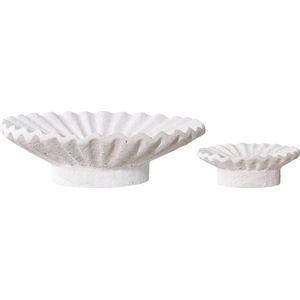 QUVIO Kaarsenhouders - Set van 2 - Cement - Wit - Organisch Design - Moderne Decoratie - Stijlvolle Kandelaars voor Woondecoratie - Geschikt voor Scandinavisch, Industrieel en Minimalistisch Interieur