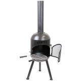 BonFeu BonSolo Tuinhaard - Zwart - Staal - Houtkachel met Grill - Buitenkoken
