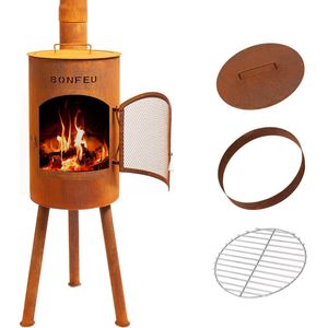 BonFeu - BonGiano SP - Tuinhaard - Roest Staal - Houtkachel met Grill