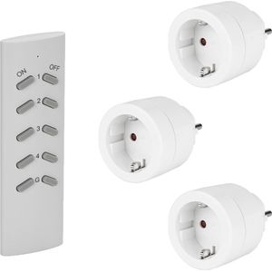 SEC24 HAF760S - Schakelaar Set - Wit - Met 1 Afstandsbediening en 3 Pluggen - Voor Binnen - 3680W