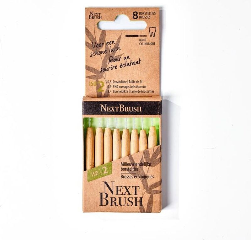 NextBrush - Interdentale Ragers - ISO 2 - Bamboe - 8 Stuks