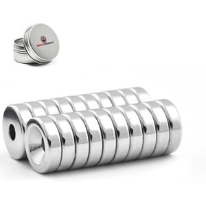 Brute Strength - Super sterke ring magneten - Rond - 15 x 4 mm met 4 mm gat - 20 Stuks - Neodymium magneet sterk