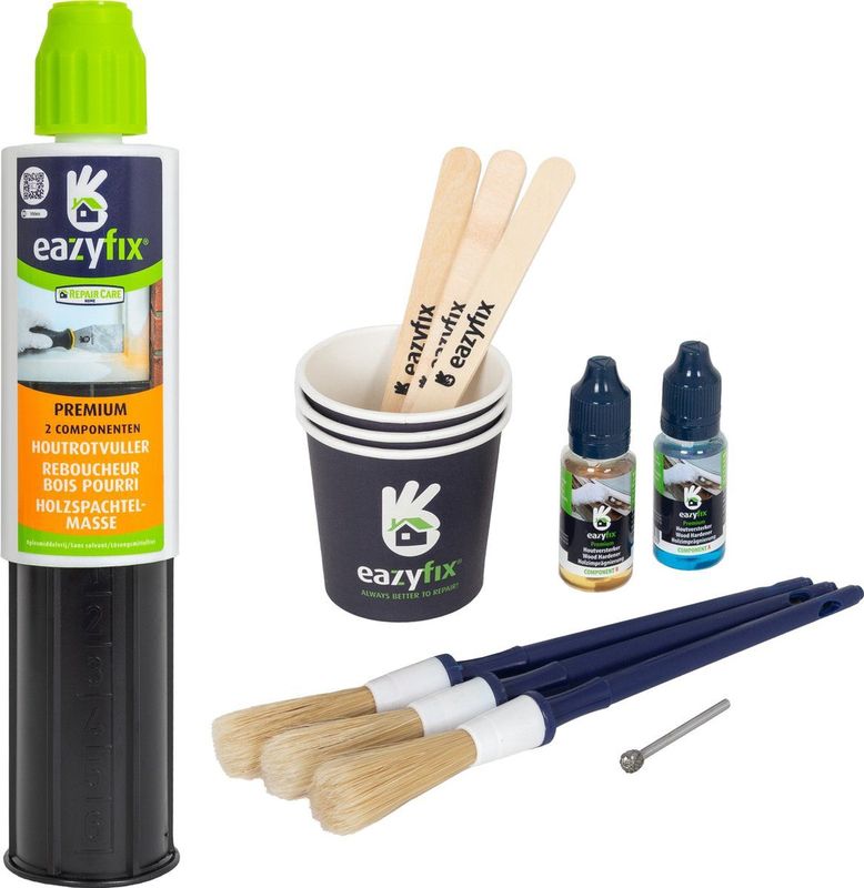 EAZYFIX® Houtrot Repareren Standaardset - Houtvuller - Premium kwaliteit - duurzaam resultaat - 150 ML