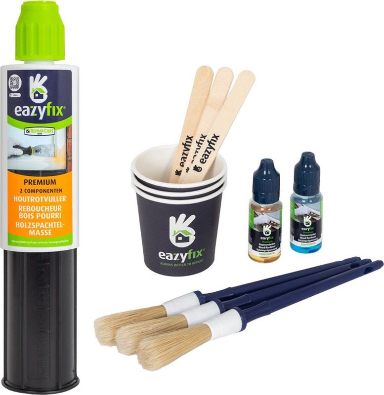 EAZYFIX® Houtrot repareren aanvulset - Premium kwaliteit - werk houtrot weg - duurzaam resultaat