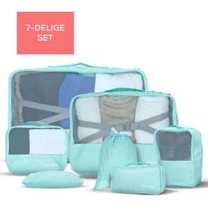 Dream Travel Packing Cubes set 7 stuks - Mint Groen - koffer organizer set - packing cubes backpack