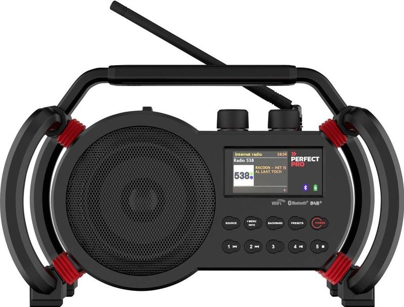 PerfectPro - NETBOX - Bouwplaatsradio - Zwart - IP64 - Inclusief Oplader