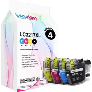 Inktdag inktcartridges voor Brother LC3217 inktcartridges, LC3217XL multipack van 4 kleuren voor printer MFC-J5330DW MFC-J5335DW MFC-J5730DW MFC-J5930DW MFC-J6530DW MFC-J6930DW MFC-J6935DW