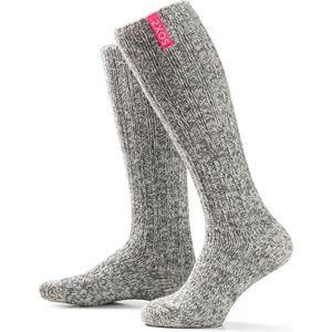 SOXS - SOX3110 - Wollen Sokken - Grijs - Kniehoogte