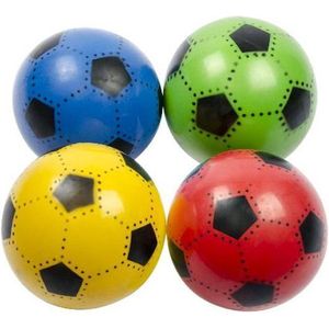 Voetbal bal plastic 4 stuks 23 cm - 90 gram - diverse kleuren - random verzending - rood blauw geel oranje