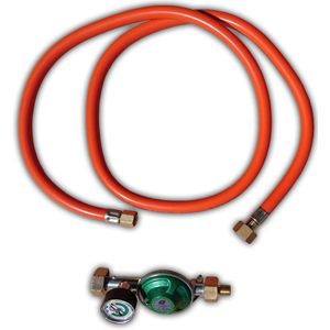 Drukregelaar / slangset 30 mbar met manometer en 1/2 Inch aansluiting