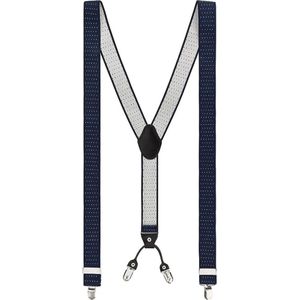 Bretels voor heren, elastisch en verstelbaar, 3,5 cm breed, Y-vorm met extra sterke metalen clips