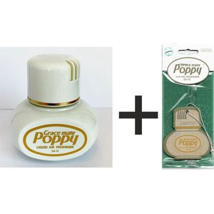 POPPY GRACE MATE®  Luchtverfrisser Jasmijn- incl. Geurhanger - Auto - vrachtwagen - Luchtverfrisser Huis - Wonen - Boot - WC
