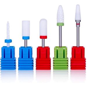FOOCCA® Keramische Nagelfrees Bitjes - Elektrische Nagelvijl Opzetstukjes - Keramiek Nagel Bitjes - Ceramic Bits – Manicure en Pedicure – Universeel Formaat Nagel Bitjes - Set 6 stuks - Nagel Frees