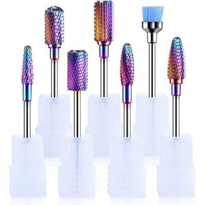 FOOCCA® Tungsten Nagelfrees Bitjes - Elektrische Nagelvijl Opzetstukjes - Tungsten Carbide Nagel Bitjes - Wolfraam Carbide Bits - Universeel Formaat Nagel Bitjes - Set 6 stuks - Nagel Frees