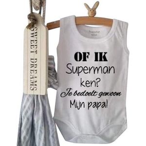 Baby Rompertje cadeautje zwangerschap aankondiging tekst | mijn papa is de liefste | maat 62/68 | geboorte kraamcadeau cadeau eerste vaderdag - baby  - rompertjes baby - rompertjes baby met tekst - rompers - rompertje - rompertjes - stuks 1 - wit