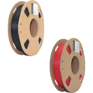 Gembird PLA Filament - 1.75mm - 200 gram- Voordeelset - Zwart en Rood - 3D printer filament