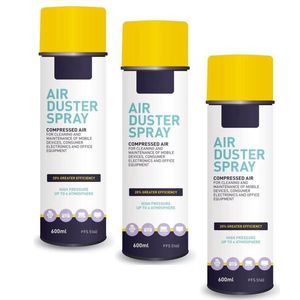 Airduster spray - Perslucht spuitbus - 600ml - Set van 3