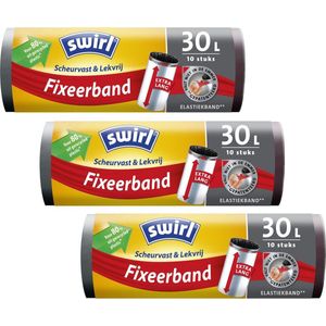 3x Swirl Pedaalemmerzakken XL met Fixeerband 30 liter 10 stuks