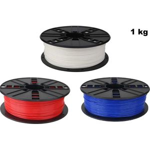 Gembird PLA Filament - 1.75mm - 1kg- Voordeelset - Rood, Wit, Blauw - 3D printer filament