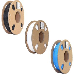 Gembird PLA Filament - 1.75mm - 200 gram- Voordeelset - Zwart, Wit, Blauw - 3D printer filament