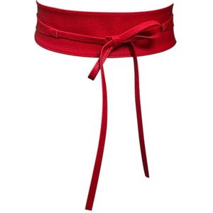 Modieuze Vrouwen Taille Riem Rood, Band, Leer, Taille, Ceintuur, Jurk Accessoire, Tailleriem