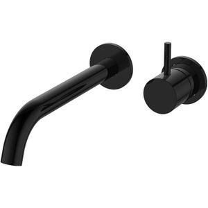Regn 2-gats inbouw wastafelmengkraan met coldstart, gun metal black